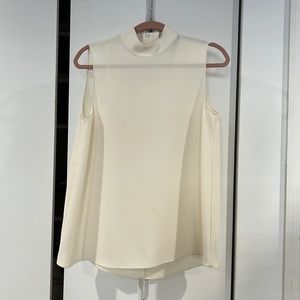 Theory ivory sleeveless blouse